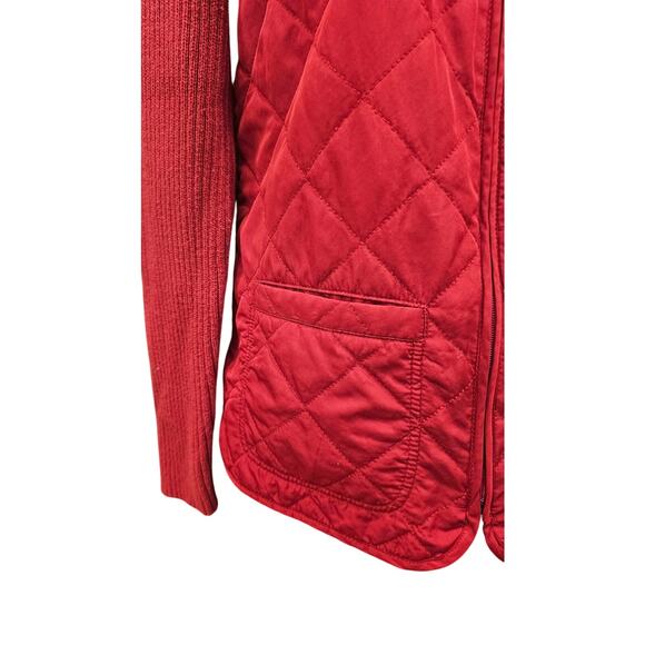 PS PETITE S mixed media LIGHT puffer quilted full zip jacket shaket sweater - Picture 3 of 8